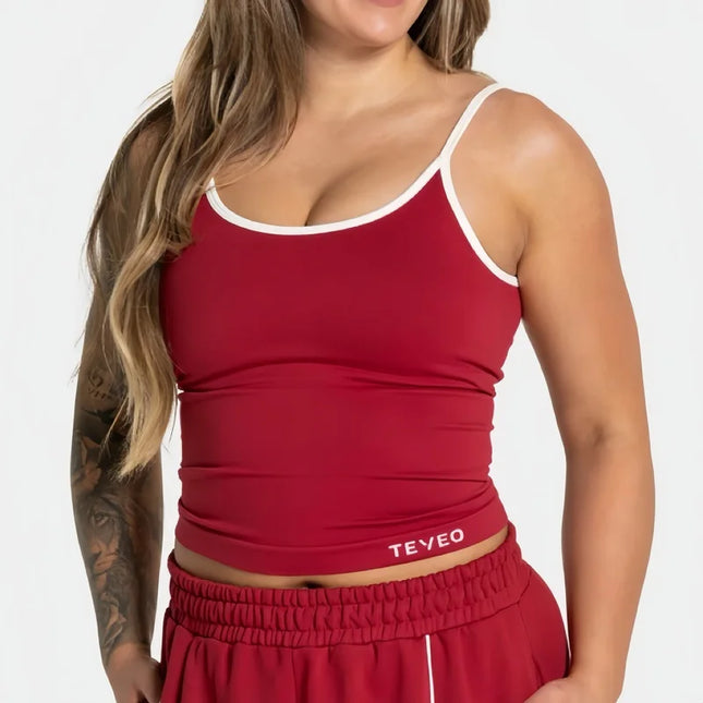 TEVEO Ignite Cami Top Sports Yoga Vest Underwear Woman Fitness Tops Gym Beautiful Back Bra Running Workout Halter