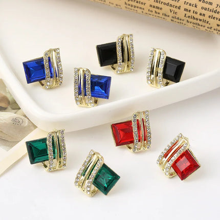 Zircon Crystal Rhombus Wings Earrings for Women Birthday Gifts Jewelry
