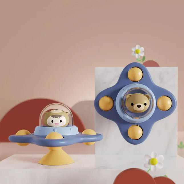 Baby Cartoon Sea Animal Spinners Toy Bath Toys Game for Kids ABS Suction Cup Spinning Top Hand Fidget Gyro Stress Reliever