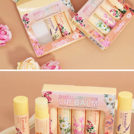 5pcs Lip Balm Set Rose Chrysanthemum Fragrance Moisturizing Lip Mask Lip Care Autumn and Winter Moisturizing Lips Hydrating