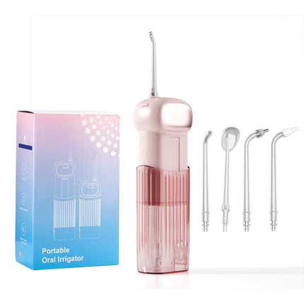 Mini Portable Water Flosser Cordless Oral Irrigator USB Rechargeable Water Jet Floss Tooth Pick 4 Jet Tip 3 Modes Teeth Clean