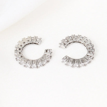 2Pcs Full Rhinestone Zircon Ear Cuff Ear Clip for Women No Pierced C Shape Earcuff Ear Wrap Earcuff Clips Fashion Jewelry Gifts