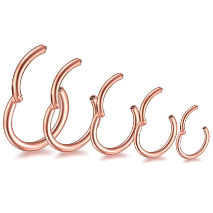 1Pc 316L Stainless Steel Nose Septum Clicker Hinged Segment Ring Nose Hoops Lip Ear Cartilage Ear Helix Body Piercing Jewelry