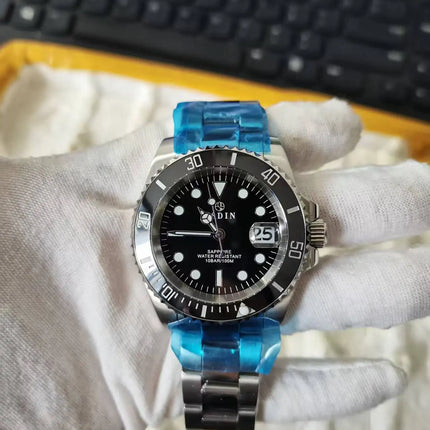Sapphire Glass Men`s Watch Japan Quartz Movement Ceramics Bezel Stainless Steel Case 50M Waterproof Men Swimming Clock