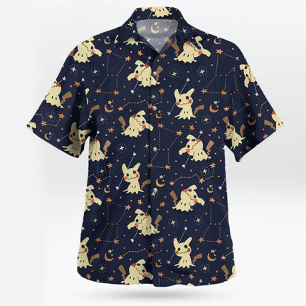 Mimikyu Night Sky Hawaiian Shirt – Pokemon Inspired Starry Aloha Style Summer Sports Men's T-Shirt Kid's Clothing Tee Y2k Woman