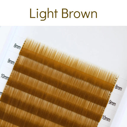 H&L SINCE 1990 High Quality Eyebrow Extensions False Natural eyebrows 12 Lines Per Tray No Curl Eyelash 4 Colorful