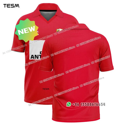 TESM Summer POLO Shirt Men Summer Sports V-neck T-shirt Street Trendy Short Sleeve 3D HD Print T-shirt
