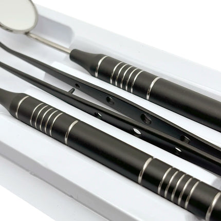3pcs/KIt Dental Mouth Mirror Tweezers Curve Probe Kit Dental Stainless Steel Instrument For Dentist Oral cleaning Tool