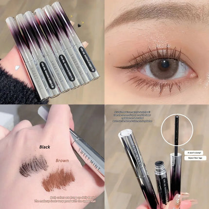 Metal Iron Mascara Silk Fiber Ultra-Fine Brush Black Brown Waterproof Lasting Curling Fast Dry Eyelash Extensions Eyes Makeup