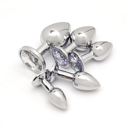 5 Size butt plug Metal anal plug Jewelry base beginner to expert G-point massage dildos adult women toys adult men toys
