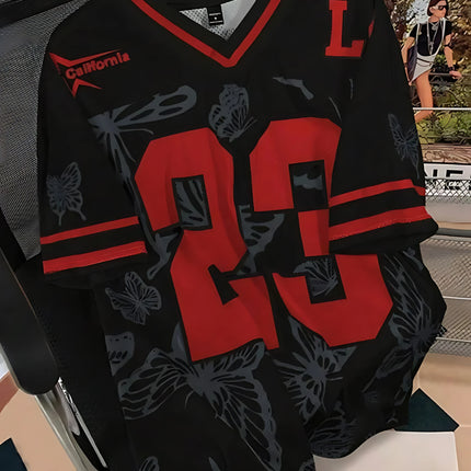 2025 Summer New Men's T-shirt Casual sporty breathable and lightweight V-neck men's T-shirt