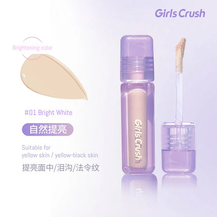 Girlscrush Liquid Concealer  Moisturizing Brightening Conceal Pore Watery Velvet Longlasting Cover Red Streaks Face