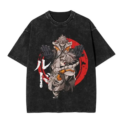 Harajuku Vintage T Shirts Hot Sale Gachiakuta Washed T-Shirt Anime Y2K Fun Casual T-Shirt O-Neck Fashion T-Shirt Loose Oversized