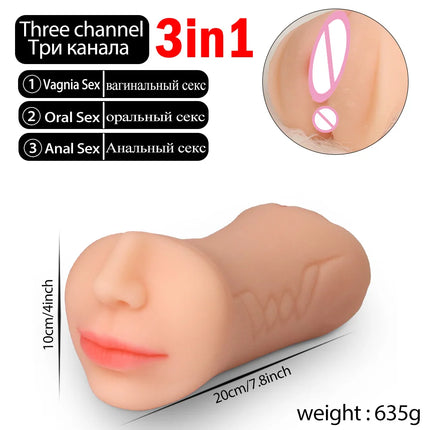Realistic Vagina for Men 2 in 1 Masturbation Sex shop Pocket Pussy Seхsexual Masturbator Man Pleasuring Anime Girl Sextoys Anal