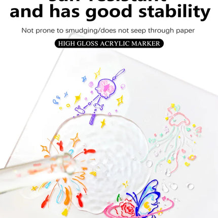 Guangna 168/72 Colors High Gloss Acrylic Marker Pen Set,Hard Headed Drawing Pens,Professional-Grade Paint Pen for DIY Graffiti
