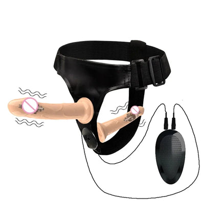 Couples Harness Strap-on with 2 Vibrations Realistic Dildos for Anal G-spot Stimulation Prostate Massager Adult Sex Toy for Wom