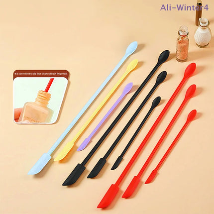 {HBA17} 1/3Pcs Cosmetic Bottle Silicone Mini Scraper Deep Bottle Scraper Cosmetic Spoon Double End 2 In 1 Jam Spatula