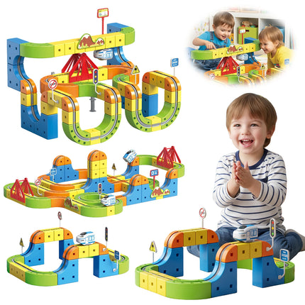 Children'S Educational Electric Magnetic Levitation Train Track Cube 3D DIY Assembly Magnetic Magic Rail Toy Train Car Xmas Gift