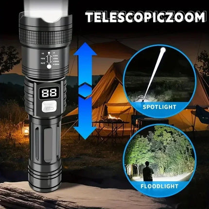 100000LM High Strong Power Led Flashlights Ultra Bright Tactical Flash Light Rechargeable Camping Fishing Defensa Zoom Lantern