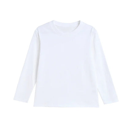 Long Sleeve T-shirt Cotton Solid Boys Girls Active T-shirts Tops Undershirts Children Basic Tee 1-16 Years