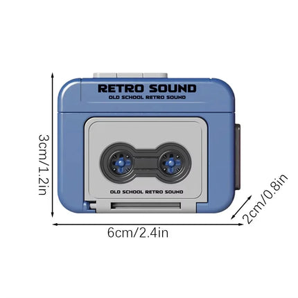 1/2Pcs Retro Recorder Keychain 15S Recorder Cassette Tape Keyring Student Bag Pendant Couple Friends Gift