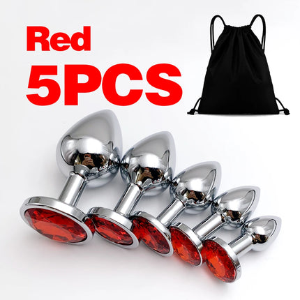 Anal Plug 5 Size Crystal Anal Plug Stimulator Anal anal massage dilatancy toys g-point massage sexual wellness adult pleasure