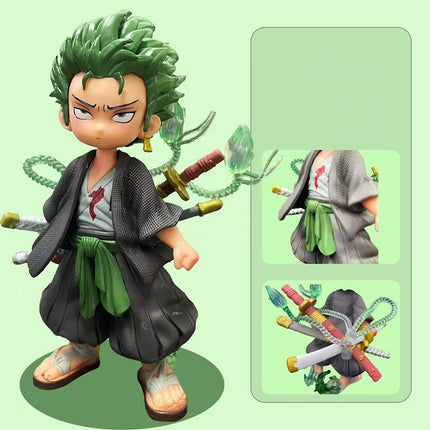 13cm Anime One Piece Action Figures Q Version Sitting Boxed Figurines Doll Luffy Zoro Sanji Trendy Car Ornaments Gifts Toys