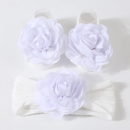 2Pcs Baby Headband Socks Set Baby Girl Flower Headbands Rubber Soles Anti Slip Socks Infant Toddler Turban Girl Hair Accessories