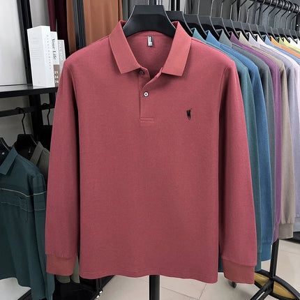 2025 New 100% Cotton High-end Brand Men's Long-sleeved Polo Shirt Autumn Fashion New Luxury Original Embroidery Top Golf T-shirt