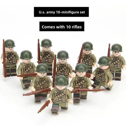 Building blocks World War II soldier figures, marine humanoid dolls educational toys mini figures birthday gifts cartoon figures