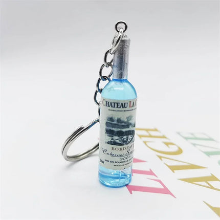 Simulation Resin Beer Wine Bottle Keychain for Women Men Fashion Car Bag Keyring Pendant Accessions Jewelry Gift Wholesale 2025