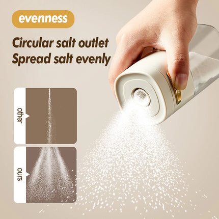 Kitchen Quantitative Salt Bottle Glass Sealed Moisture-Proof Seasoning Jar Outdoor Multi-Purpose Seasoning Box Can Adjustable