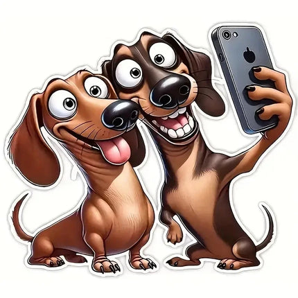 Funny Dachshund Stickers Decoration for Living Room, Wall, Bedroom, Toilet and Home Decor Car Decals Self-Adhesive