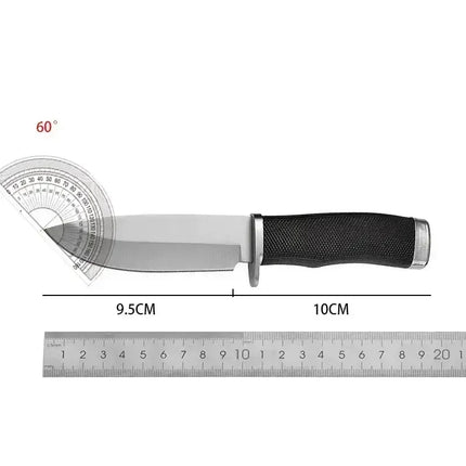 Outdoor knife, fixed straight-blade design, stainless steel fruit knife, non-slip handle, ideal for camping, hiking, and fishing