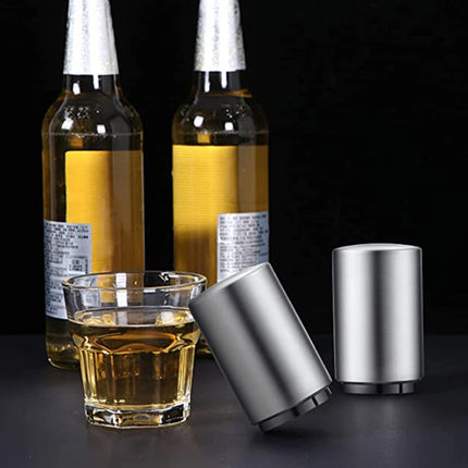 Automatic Beer Bottle Opener Magnet Beer Opener Stainless Steel Push Down Opener Wine Beer Soda Cap Opener Kitchen Accessories