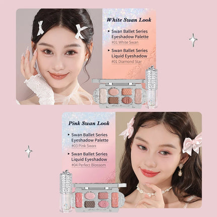 Flower Knows Swan Ballet Series Liquid Eye Shadow Pearlescent Fine Shiner Fine Sparkling Sequins 4g Eye Makeup