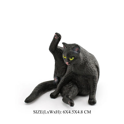 Realistic Plastic Cat Kitty Different Poses Figure Mini Cats Pet Model Figurines Cake Topper Kitten Toy Christmas Birthday Gift