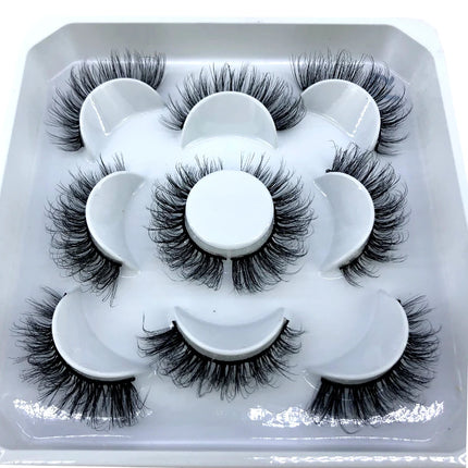 5 Pairs Fluffy Lashes 8-25mm 3D Mink Lashes Long Thick Natural False Eyelashes Wholesale Lashes Vendors Makeup Mink Eyelashes