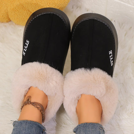 Women's Winter Fur Shoes Male Ankle Boots Platform Slippers Home Warm Fashion Outdoor Basis Thick Wool Wool Short Boots