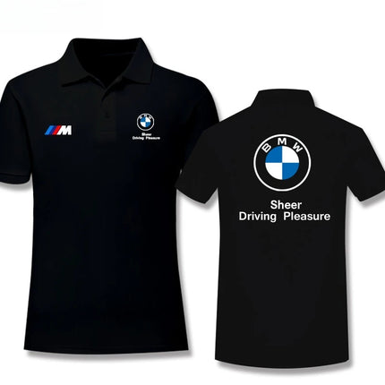BMW 2025 Summer Men's and Women POLO Shirts Car Club Motorcycle Car Fans Lapel Work Short Sleeve Racing Off-Road Riding T-Shirt