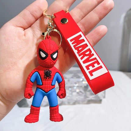The Avengers Keychain Disney Anime Cute Iron Man Hulk Captain America Silicone Figure Keyring Schoolbag Pendent Toy Kid's Gifts