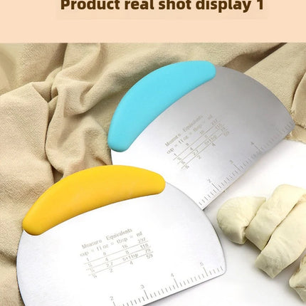 1PC Stainless Steel Cutting Blade Baking Flour Cutting Tape, Graduated Cutting Strip, Rolling Sugar Scraper Baking Tool.