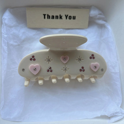Cute Bow Hair Clip for Women Girls Acetate Rhinestone Fruits Floral Hairpin Pearl Hair Claws Shark Clip Trendy Hair Accessories