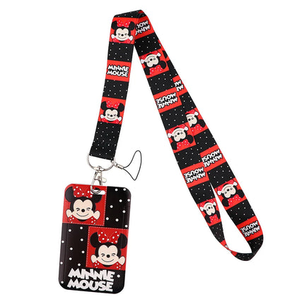 Mickey mouse Neck Keychain Necklace Webbings Ribbons Anime Cartoon Neck Strap Lanyard ID badge Holder Keychain Lanyards kids