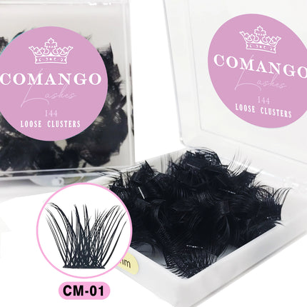 CoMango 144pcs Lash Clusters C/D Curl 10/12/14/16/18MM DIY Eyelash Extensions Individual Lashes Cluster DIY at Home
