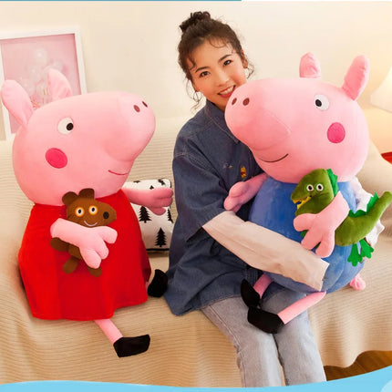 New Peppa Pig and George family cartoon plush toy dolls, blue and pink pig dolls, festival gifts, dolls, birthday gifts