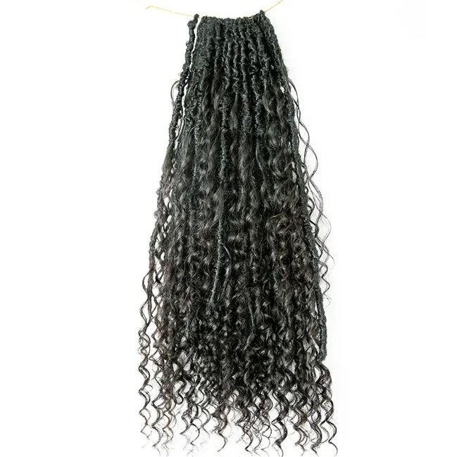 Knotless Crochet Boho Goddess Locs With Human Hair Curls Curly Ends Pre Looped Crochet New Soft Locs Box Braids 12-72 Strands