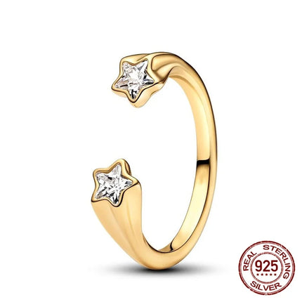 925 Sterling Silver Sun And Moon Crown Love Princess Zircon Oxide Enamel Heart Love Rings Fashion Jewelry For Women Gifts New in