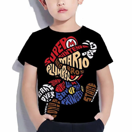 Child Game Super Mario Bros T Shirt Kids Boy Cartoon Clothes Tops Tees Boys T-shirt Luigi Mario T-shirts Children's Short Sleeve