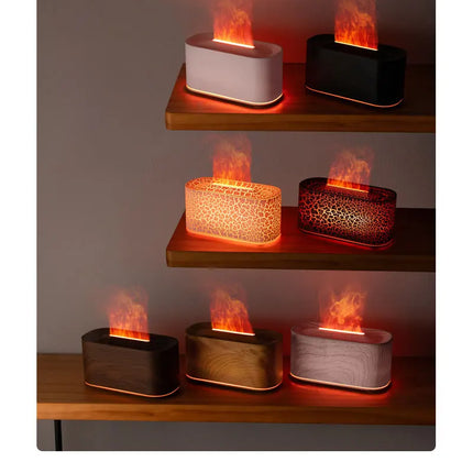 Essential Oil Diffuser,Flame Colorful Water Vapor Fire Humidifier for Aromatherapy Aroma Therapy Machine Room,Flame Diffuser